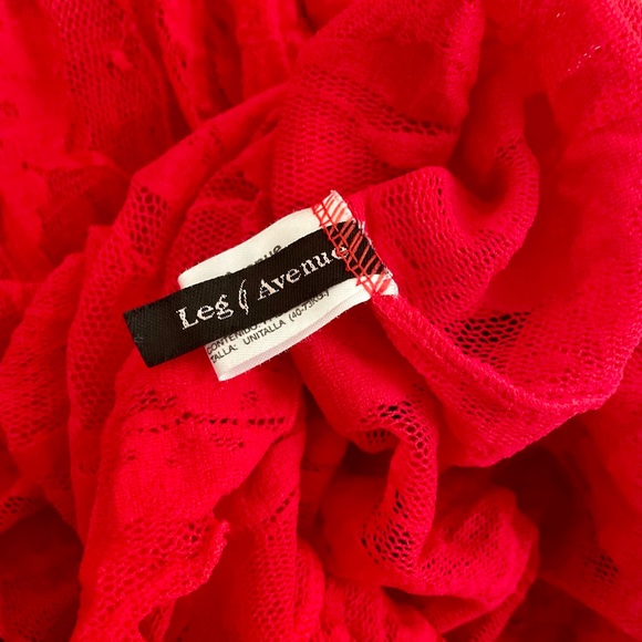 Leg Avenue Red high low mermaid style lace lingerie w/ matching panty - Picture 12 of 13